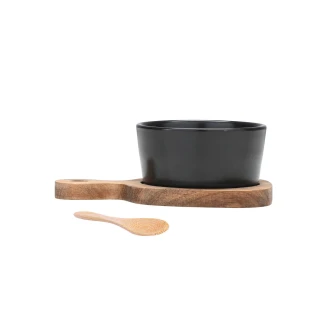 Δίσκος Σερβιρίσματος Με Κεραμικό Μπώλ Και Κουτάλι Estia Allure 01-30896