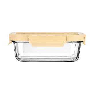 Φαγητοδοχείο Click&Seal Γυάλινο 1050ml 21.6x16.5x7.4cm Estia Με Καπάκι Πλαστικό Ivory 01-26462