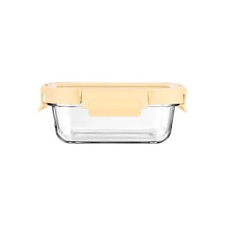 Φαγητοδοχείο Click&Seal Γυάλινο 370ml 16.3x12.3x6.2cm Estia Με Καπάκι Πλαστικό Ivory 01-26448