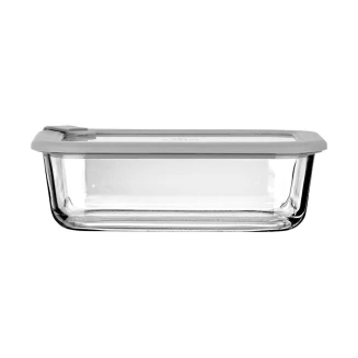 Φαγητοδοχείο Colorseal Γυάλινο 1050ml 21.6x16.5x7.4cm Estia Με Καπάκι Σιλικόνης Γκρί 01-26424