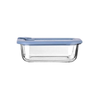 Φαγητοδοχείο Colorseal Γυάλινο 370ml 16.3x12.3x6.2cm Estia Με Καπάκι Σιλικόνης Μπλέ 01-26516