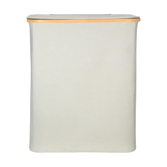 Καλάθι Απλύτων Bamboo 144lt Estia Με Καπάκι Και 2 Mesh Bags 56x37x68cm Essentials Γκρί 02-26974