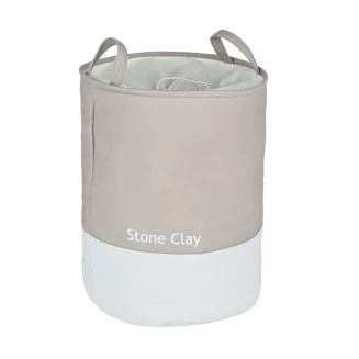 Καλάθι Απλύτων 35x35x50 Estia Tone Lab Με Χερούλια Stone Clay 02-41212