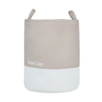 Καλάθι Απλύτων 35x35x50 Estia Tone Lab Με Χερούλια Stone Clay 02-41212