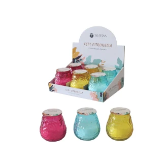 Κερί Citronella Σε Γυάλινο Δοχείο 140gr Estia Ασορτί 00-25137