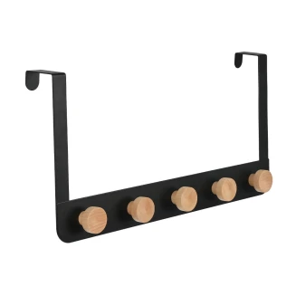 Κρεμάστρα Πόρτας Πενταπλή Μεταλλική Μαύρη Estia 02-18283