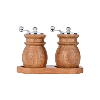 Μύλοι Για Αλάτι-Πιπέρι Estia Ξύλινοι Σετ 2 Τεμαχίων Με Βάση Allure 01-36683