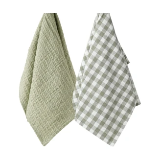 Πετσέτα Κουζίνας 45x65cm Estia Σετ 2 Τεμαχίων Casa Γκρί 01-36010