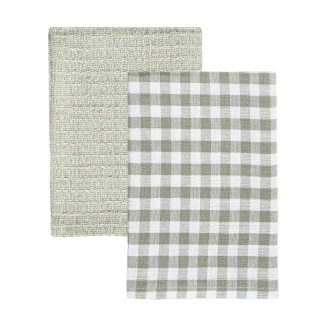 Πετσέτα Κουζίνας 45x65cm Estia Σετ 2 Τεμαχίων Casa Γκρί 01-36010