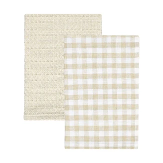 Πετσέτα Κουζίνας 45x65cm Estia Σετ 2 Τεμαχίων Casa Μπέζ 01-36003