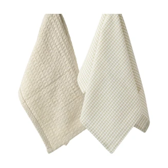 Πετσέτα Κουζίνας 45x65cm Estia Σετ 2 Τεμαχίων Piccolo Μπέζ 01-37888