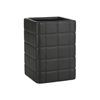 Ποτηράκι Μπάνιου 7.5x11cm Estia Κεραμικό Tiles Μαύρο 02-27704