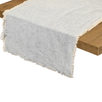 Ράνερ Τραπεζιού 45x150cm Estia Loom Με Κρόσσια Γκρί 07-36133