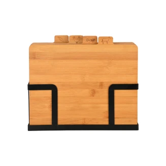 Επιφάνειες Κοπής Bamboo Essentials Σετ 5 Τεμαχίων Estia Με Μαύρη Μεταλλική Βάση 01-26707