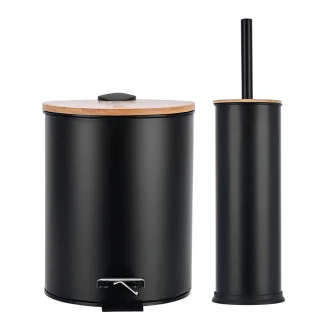 Σετ Πιγκάλ & Χαρτοδοχείο Estia Bamboo Essentials Μαύρο 02-35631