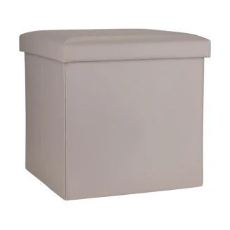 Σκαμπό Cube Leather Estia Mε Αποθηκευτικό Χώρο Taupe 03-35907