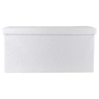 Σκαμπό Cube 76x38cm Estia Teddy Mε Αποθηκευτικό Χώρο Λευκό 03-35938