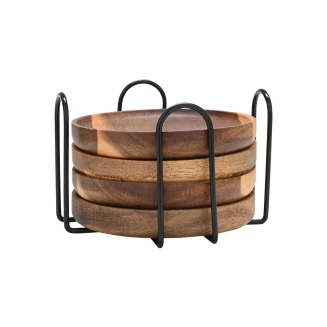 Σουβέρ 10x1.5cm Estia Σετ 4 Τεμαχίων Allure Με Μεταλλική Βάση