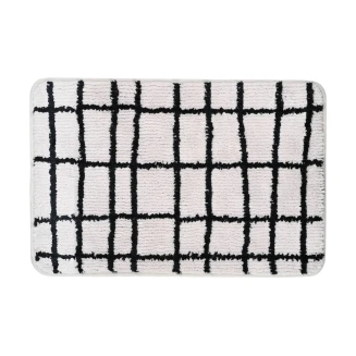 Ταπέτο Μπάνιου 40x60cm Estia Cage 100% Μικροϊνα Γκρί-Μαύρο 02-28572