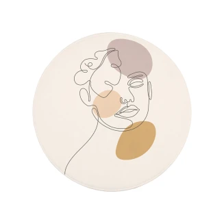 Ταπέτο Μπάνιου 80x80cm Estia Αντιολισθητικό Line Art Μπέζ 02-29548