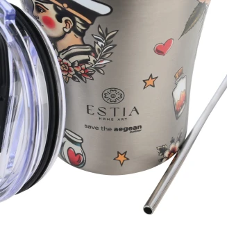 Θερμός Estia 350ml Coffee Mug Save The Aegean Old School Ink 01-31770