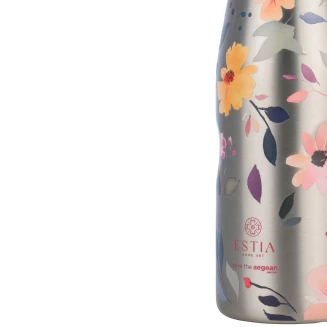 Θερμός 500ml Estia Travel Flask Save The Aegean Silver Botanic 01-31633
