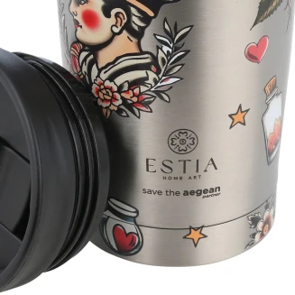 Θερμός Travel Mug 350ml Estia Save The Aegean Old School Ink 01-31916