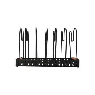 Θήκη Με Διαχωριστικά 30.5x17.7x19cm Estia Μεταλλική Με Χερούλι Bamboo Essentials Μαύρη 01-29890