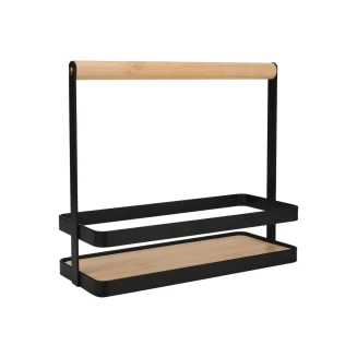 Θήκη Οργάνωσης 24x10.5x21.3cm Estia Με Χερούλι Bamboo Essentials Μεταλλική Μαύρη 01-28343
