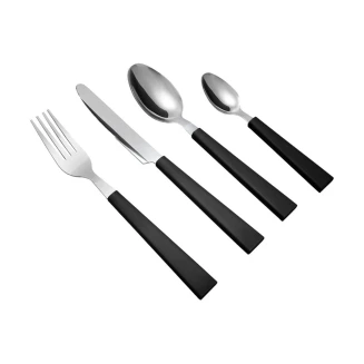 Μαχαιροπίρουνα Σετ 16 Τεμαχίων Estia Ανοξείδωτο Ατσάλι Με Μαύρη Λαβή 18/0 01-36591