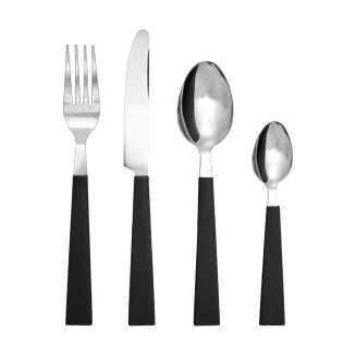 Μαχαιροπίρουνα Σετ 16 Τεμαχίων Estia Ανοξείδωτο Ατσάλι Με Μαύρη Λαβή 18/0 01-36591