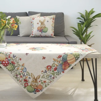 Τραπεζομάντηλο Στόφα Panel 140x140 Dimeco Easter Bunny