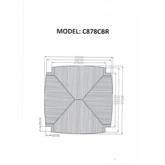 Ανταλλακτικά Καρέκλας Ψάθινα Ψάθα 37χ37 Με Κόψιμο Γωνίας 3cm 878 CBR