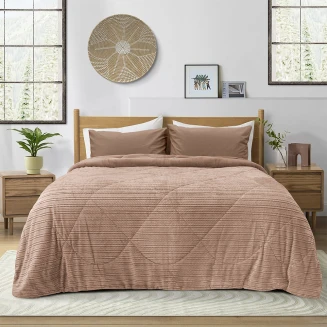 Κουβερτοπάπλωμα Υπέρδιπλο 220x240 Lino Stacy Salmon