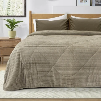 Κουβερτοπάπλωμα Υπέρδιπλο 220x240 Lino Stacy Taupe