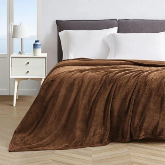 Κουβέρτα Βελουτέ Μονή 160x220 Lino Pello Brown