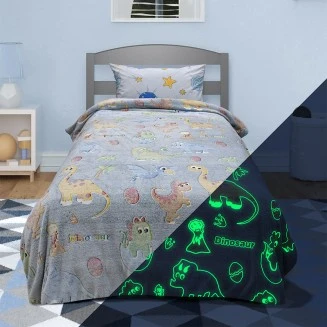 Κουβέρτα Fleece Μονή 160x220 Lino Volcano Grey-Ciel