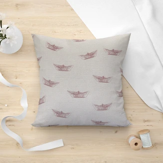 Μαξιλαροθήκη Διακοσμητική 45x45 Lino Paper Boat 301 Pink