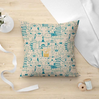 Μαξιλαροθήκη Διακοσμητική 45x45 Lino Kau 701 Blue