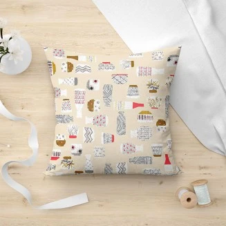 Μαξιλαροθήκη Διακοσμητική  45x45 Lino Bin Hoa 801 Grey