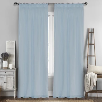 Κουρτίνα Με Τρέσα 145x295 Lino Line  601 Ciel