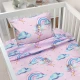 LINO BEBE ΣΕΤ ΣΕΝΤΟΝΙΑ ENHANCED RAINBOW PINK 120X180