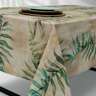 Lino Καρέ Foresta 80x80 Εκρού-Πράσινο