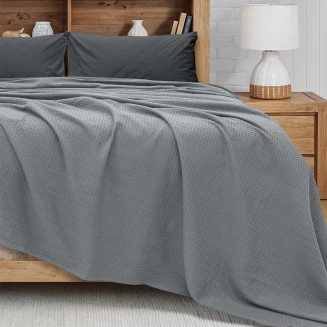 Κουβέρτα Πικέ King Size 240x260 Lino Cocoon Γκρί