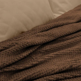 Κουβέρτα Υπέρδιπλη 220x240 Fleece Lino Napnest Καφέ