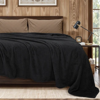 Κουβέρτα Υπέρδιπλη 220x240 Fleece Lino Napnest Μαύρο