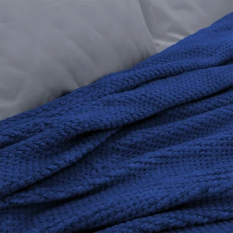 Κουβέρτα Υπέρδιπλη 220x240 Fleece Lino Napnest Σκούρο Μπλέ