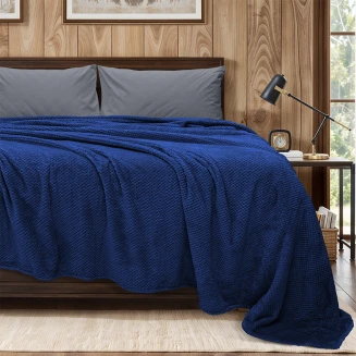 Κουβέρτα Υπέρδιπλη 220x240 Fleece Lino Napnest Σκούρο Μπλέ
