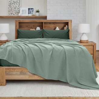 Κουβέρτα Πικέ Ημίδιπλη 170x240 Lino Cocoon Μέντα