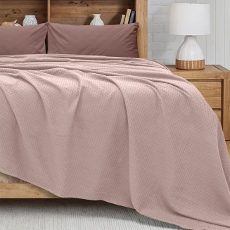 Κουβέρτα Πικέ Ημίδιπλη 170x240 Lino Cocoon Ρόζ
